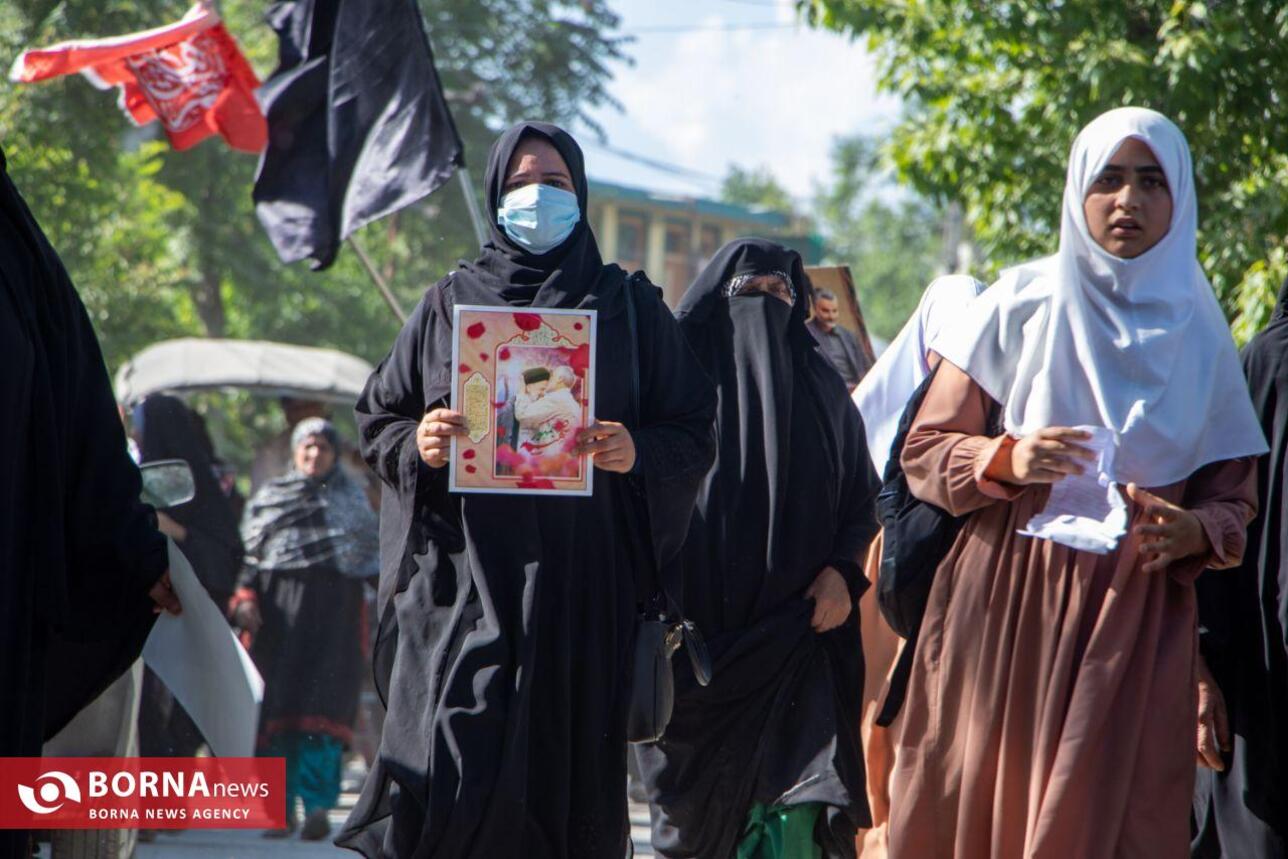 راهپیمایی زنان کشمیری به یاد شهید سید ابراهیم رئیسی