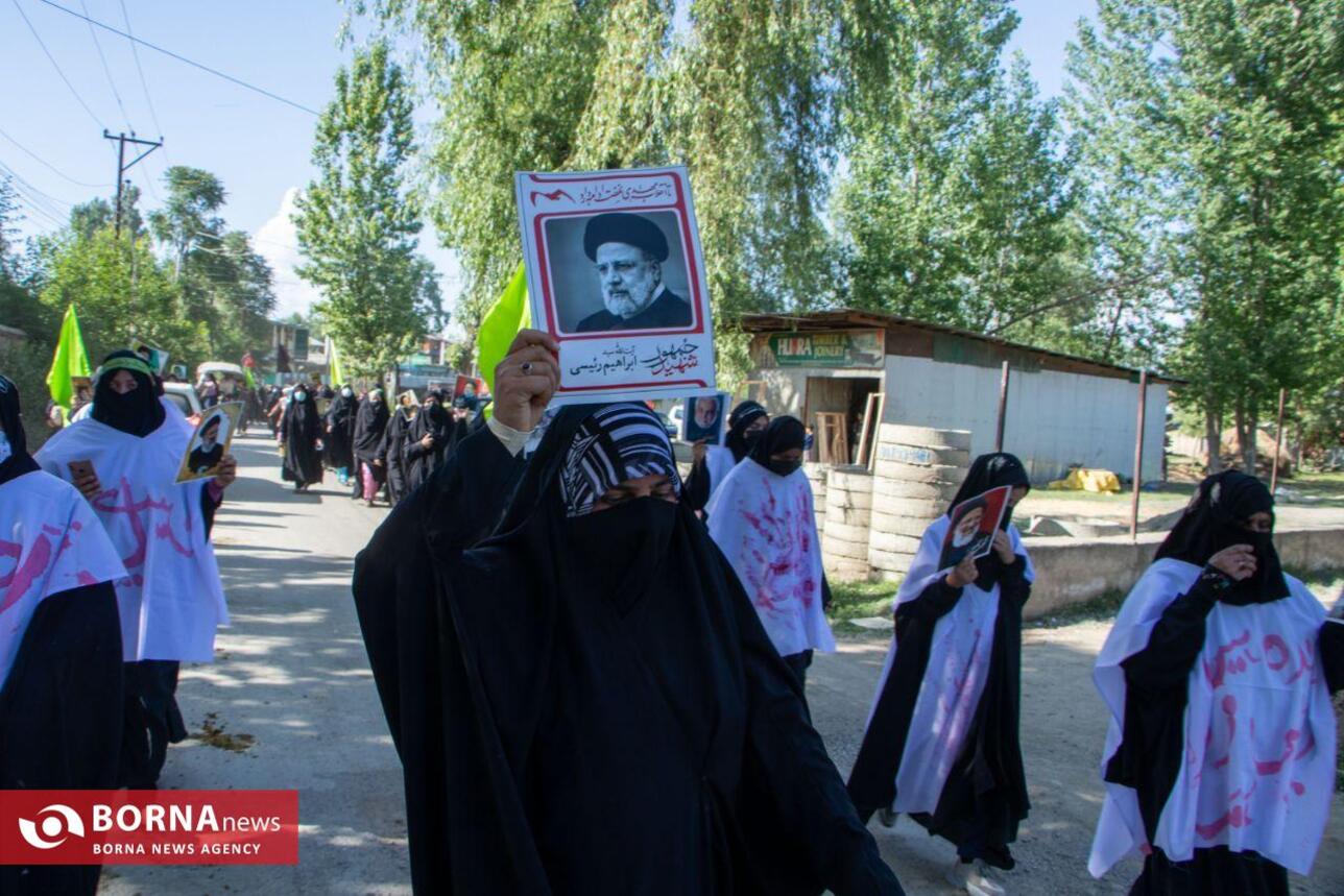 راهپیمایی زنان کشمیری به یاد شهید سید ابراهیم رئیسی
