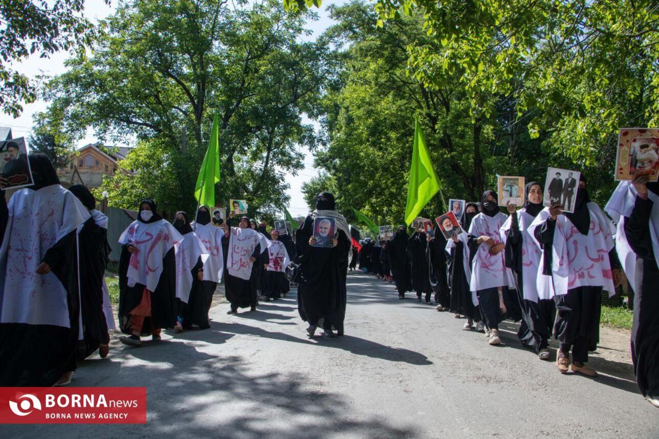 راهپیمایی زنان کشمیری به یاد شهید سید ابراهیم رئیسی