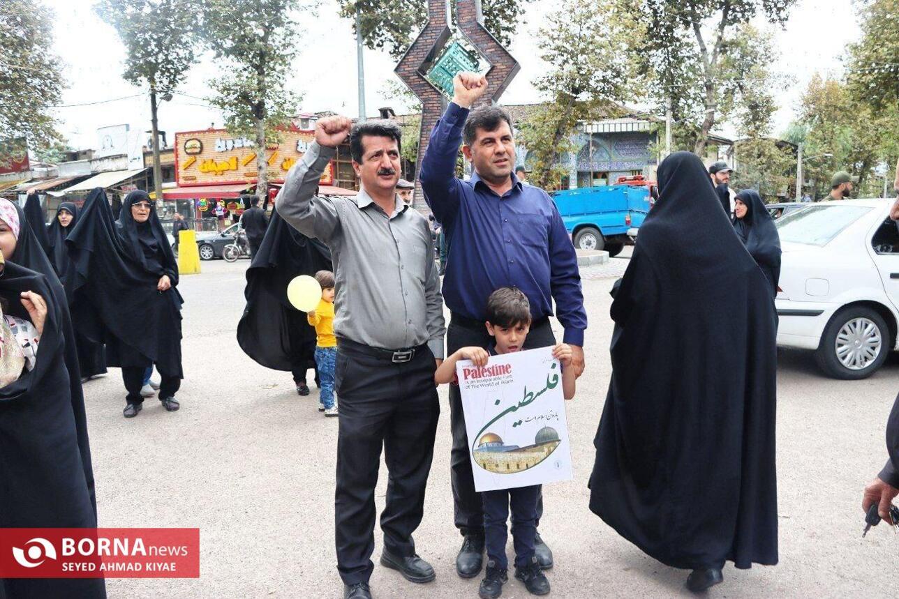 راهپیمایی حمایت از محور مقاومت و حزب الله لبنان در لاهیجان
