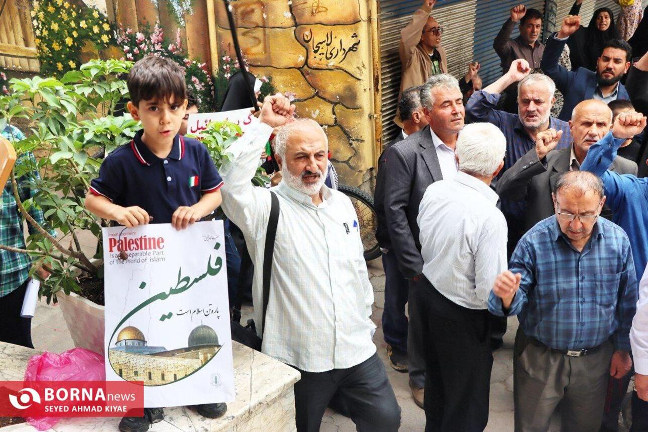 راهپیمایی حمایت از محور مقاومت و حزب الله لبنان در لاهیجان