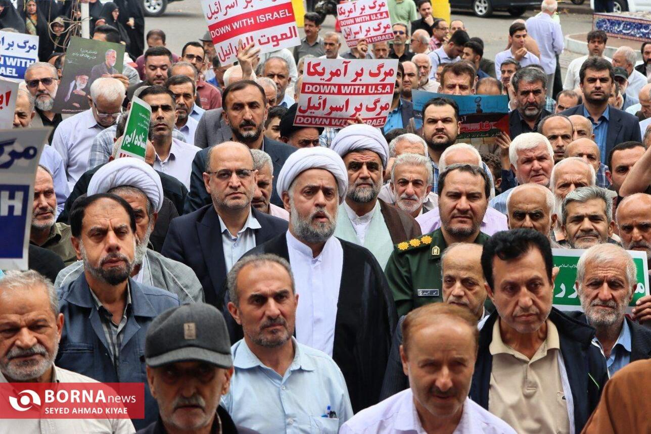 راهپیمایی حمایت از محور مقاومت و حزب الله لبنان در لاهیجان