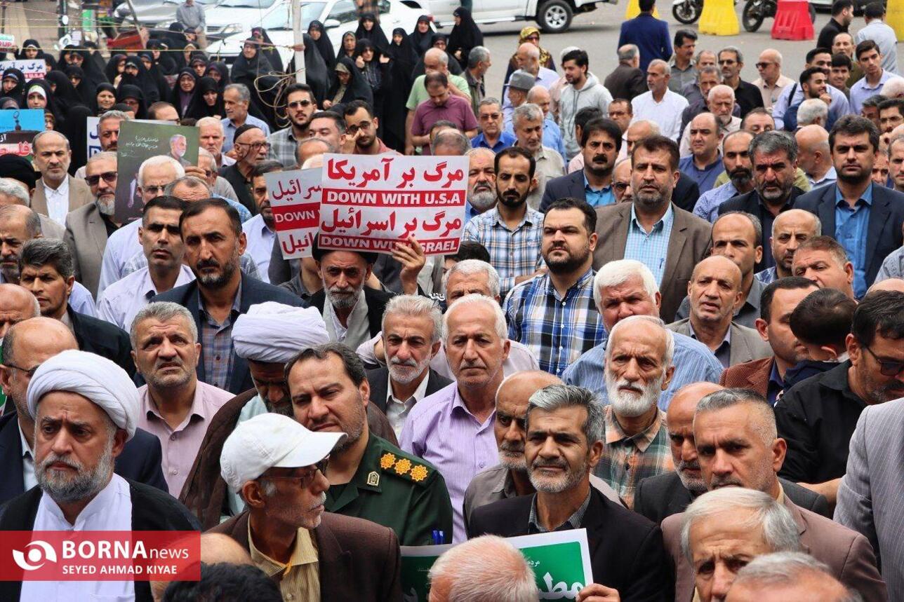 راهپیمایی حمایت از محور مقاومت و حزب الله لبنان در لاهیجان