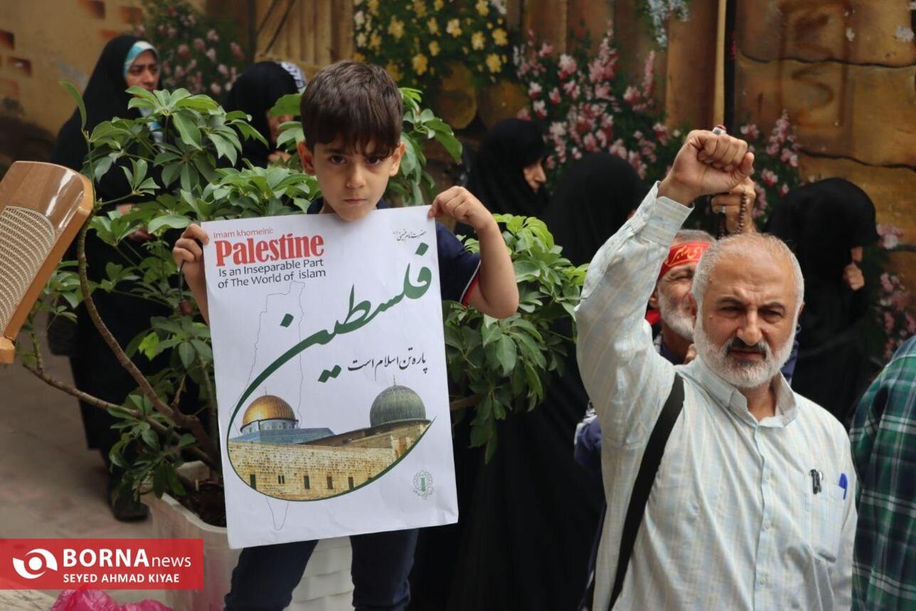 راهپیمایی حمایت از محور مقاومت و حزب الله لبنان در لاهیجان