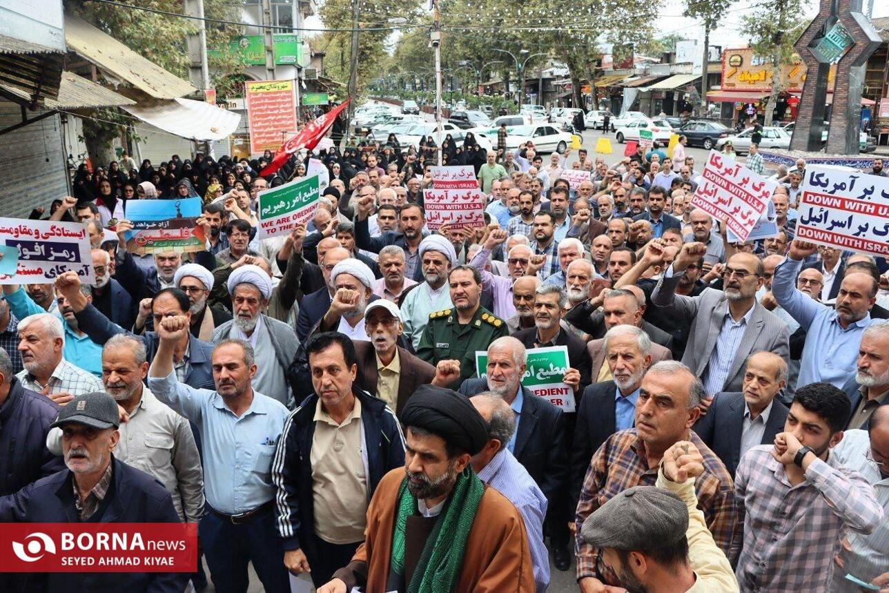 راهپیمایی حمایت از محور مقاومت و حزب الله لبنان در لاهیجان