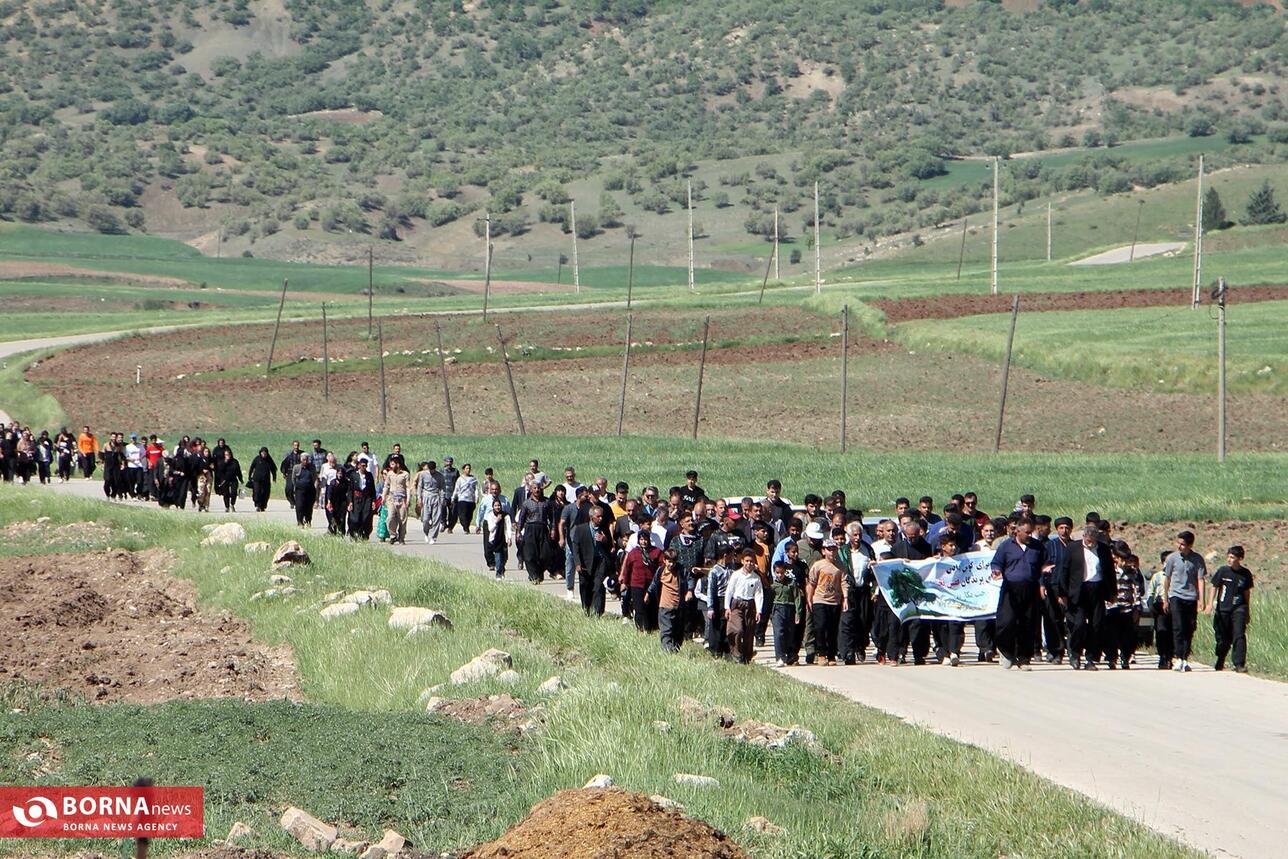 مراسم پیاده روی روستایی در کرمانشاه