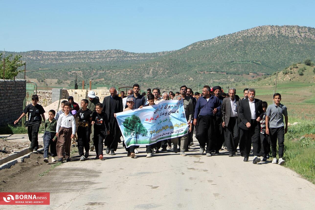 مراسم پیاده روی روستایی در کرمانشاه
