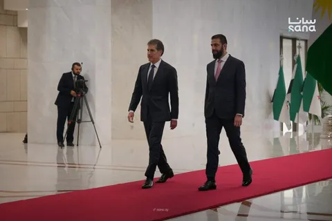 الشرع در دمشق میزبان نیچروان بارزانی