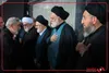 لحظاتی از مراسم بزرگداشت هفتمين شب خاكسپاری حضرت آيت‌الله العظمى شهید سیّدعلی خامنه‌اى و شهداى خانواده ايشان  در آستان امام‌زاده علی‌اکبر چیذر