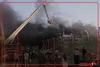 آتش‌سوزی در منطقه صنعتی در بیت داگان در سرزمین‌های اشغالی