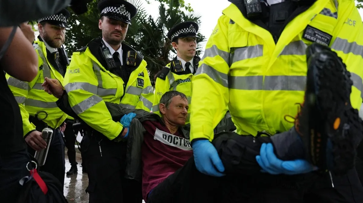 Dozens arrested in London as protests against Palestine Action ban sweep UK