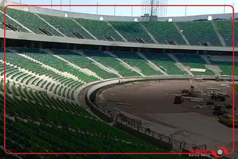 نمایی از آخرین وضعیت بازسازی ورزشگاه آزادی