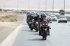 رژه موتورسواران تهرانی و اراکی به سمت زادگاه سپهبد شهید پاکپور در خنداب برگزار شد