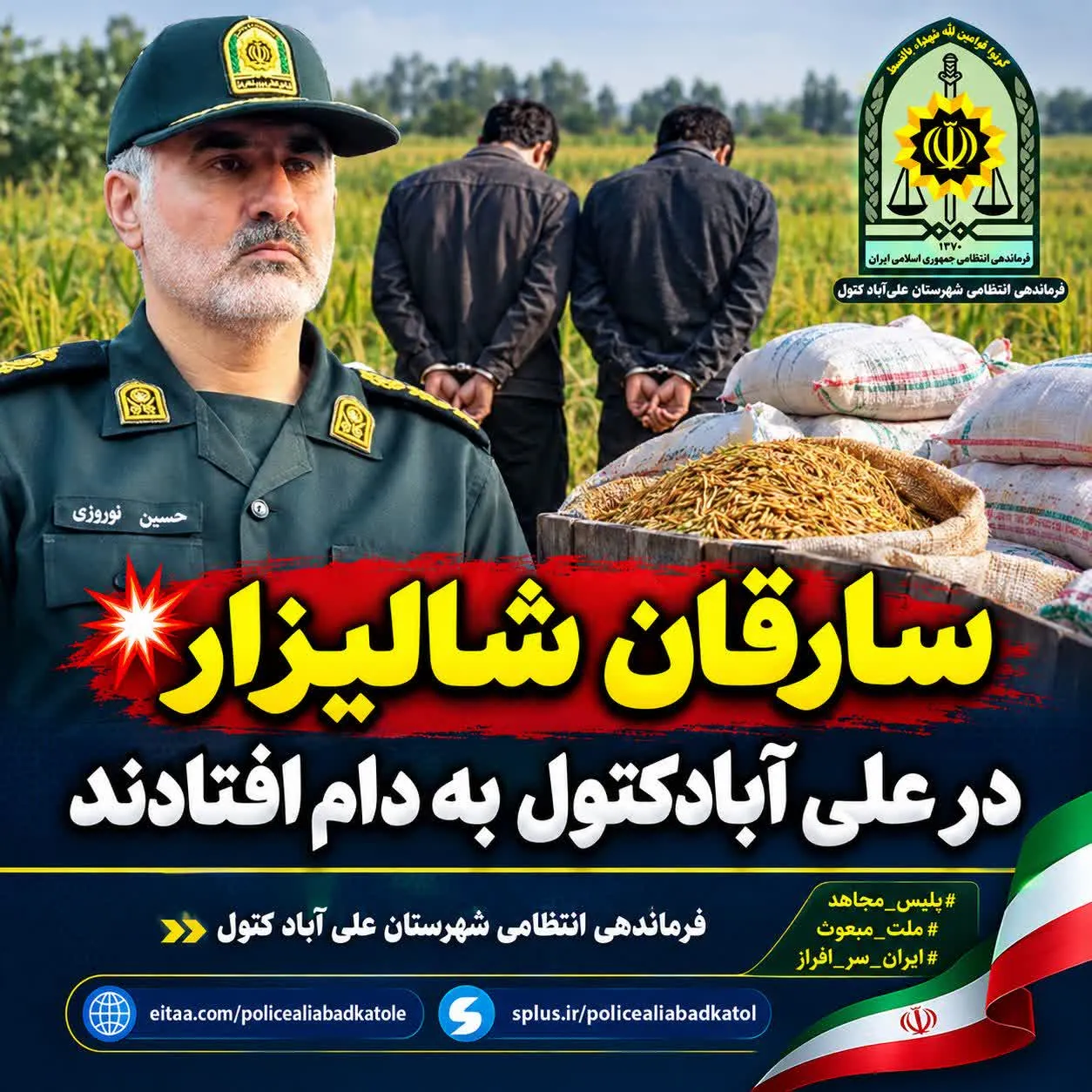 سارقان شالیزار در علي آبادکتول به دام افتادند