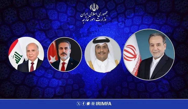 Iran FM holds phone talks with Turkish, Qatari, Iraqi counterparts over regional developments