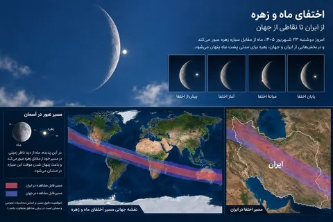 کدام شهرهای کشور امروز شاهد پنهان‌شدن سیاره زهره هستند؟