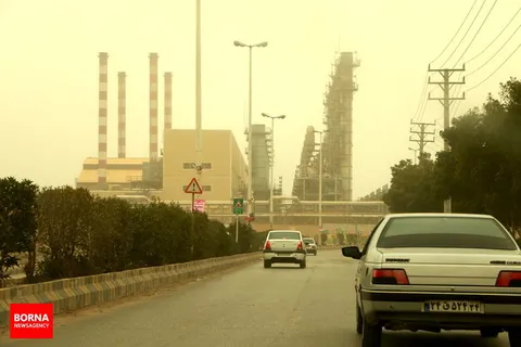 باد شدید و گرد و غبار در مسیر خوزستان