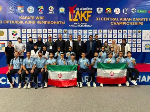 کسب ۱۹ مدال و نایب قهرمانی کاراته ایران در آسیای میانه