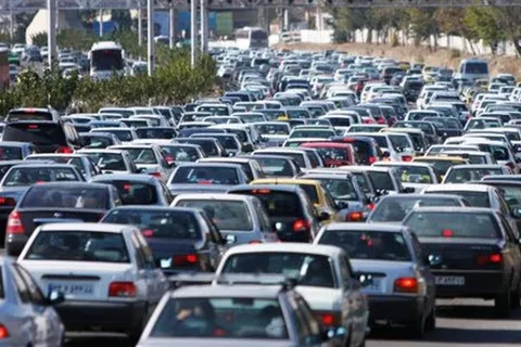 ترافیک سنگین در آزادراه قزوین - کرج - تهران