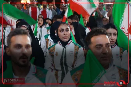 بدرقه کاروان اعزامی ایران به بازی های پاراآسیایی ناگویا در میدان انقلاب تهران