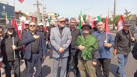 حضور فرماندار رشت در آیین پیاده‌روی جاماندگان اربعین حسینی