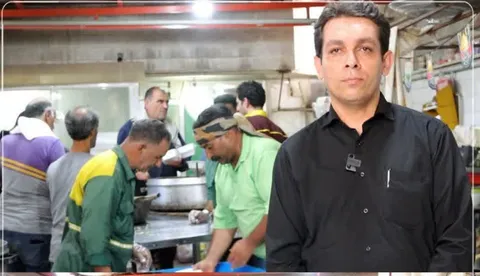 خادمان موکب «خادم‌الرضا» شهرداری سمنان در هر وعده ۲ هزار پرس غذا توزیع کردند