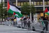 تجمع اعتراضی حامیان فلسطین مقابل کاخ سفید همزمان با سفر نتانیاهو به واشنگتن