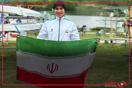 اهدای مدال برنز فاطمه مجلل در رویینگ سنگین وزن تک نفره زنان
