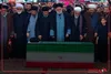 اقامه نماز بر پیکر «آقای شهید ایران» توسط آیت‌الله حاج سیّدمصطفی حسینی خامنه‌ای فرزند ارشد رهبر شهید انقلاب در حرم مطهر امام رضا علیه‌السلام ۱۴۰۵/۴/۱۸