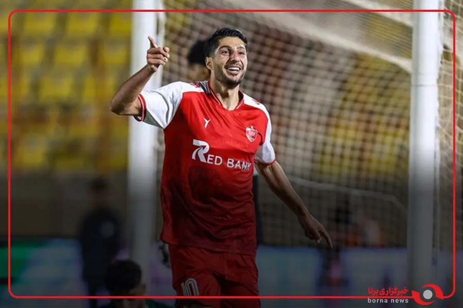 گل اول پرسپولیس به نساجی توسط محمدمهدی محبی