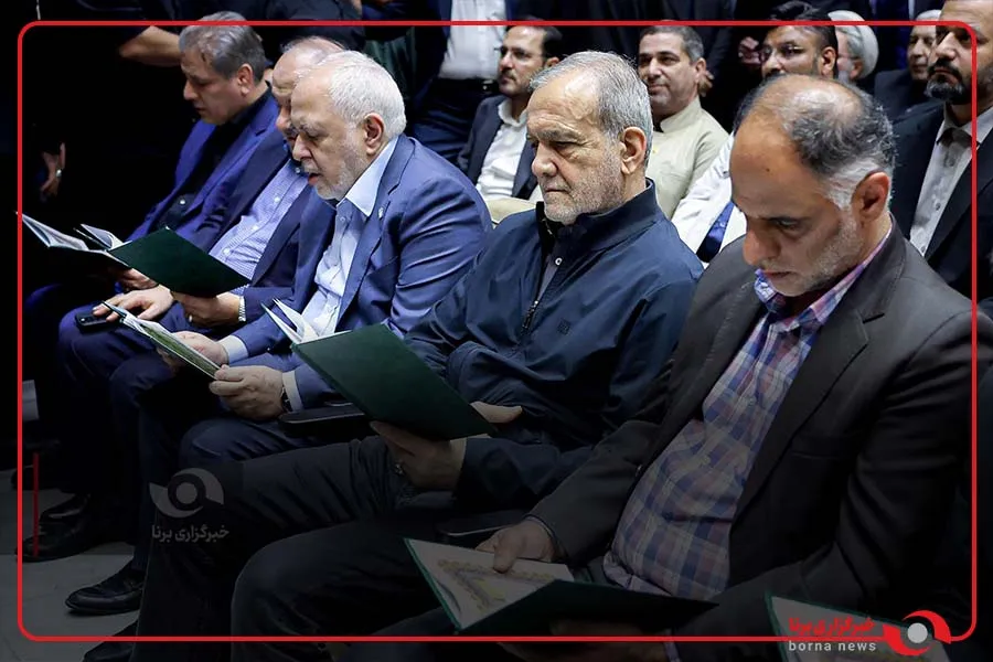 تصاویری از حضور پزشکیان در مراسم یادبود مرحوم احمد ناطق نوری