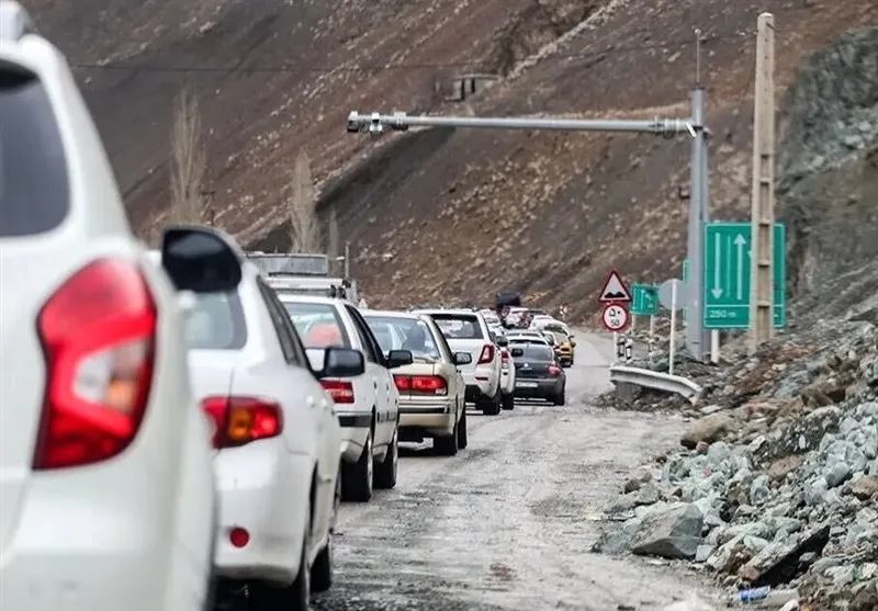 ترافیک سنگین در محور چالوس مسیر شمال به جنوب