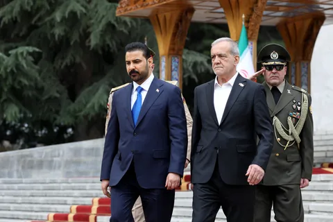 استقبال رسمی پزشکیان از نخست‌وزیر عراق
