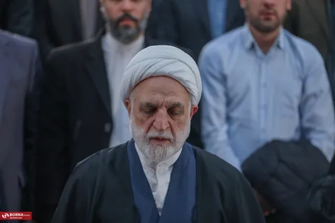 حضور رئیس قوه قضاییه در مراسم تشییع آیت‌الله‌العظمی شبیری‌زنجانی