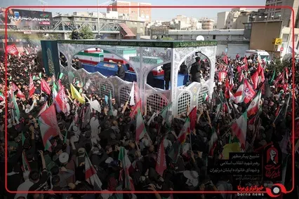 التشييع المهيب للإمام الشهيد.. سيل الجماهير يزداد زخماً لحظةً بعد أخرى