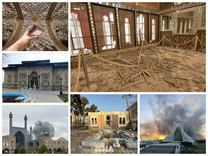 کدام بناها و آثار تاریخی در استانهای مختلف و در جنگ تحمیلی سوم آسیب دیدند؟