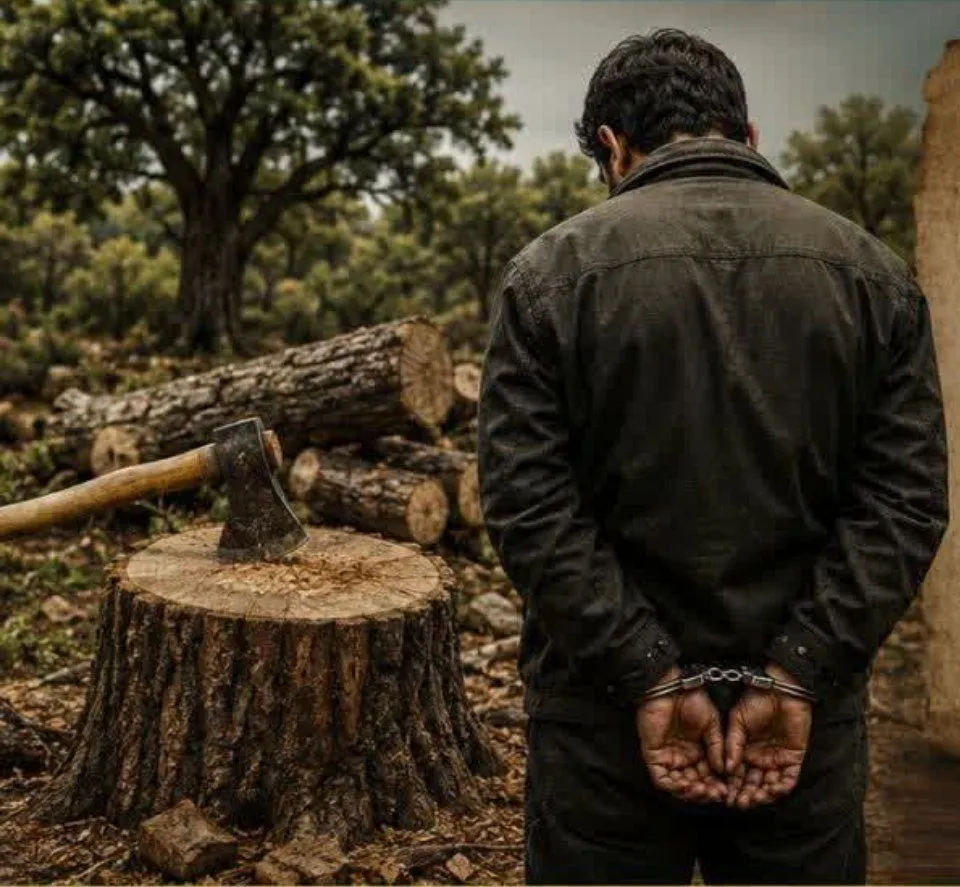 دستگیری عامل قطع بی‌رحمانه درختان چم‌باغ ویسیان