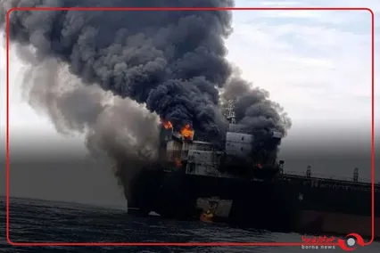 نفتکش متخلف در کریدور جنوبی تنگه هرمز آتش گرفت