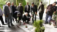 عطر افشانی گلزار شهدای خرم‌آباد با حضور وزیر میراث‌فرهنگی