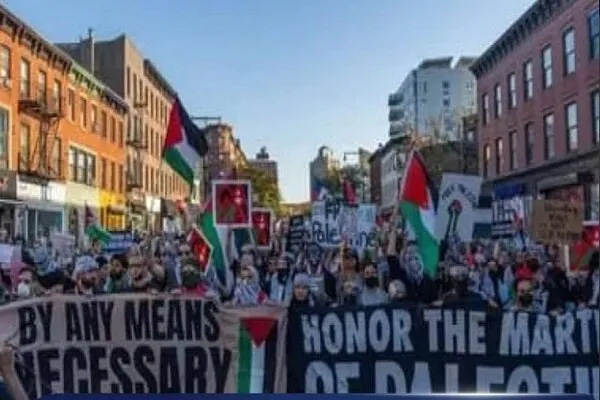 تظاهرات حمایت از فلسطین در لس‌آنجلس آمریکا