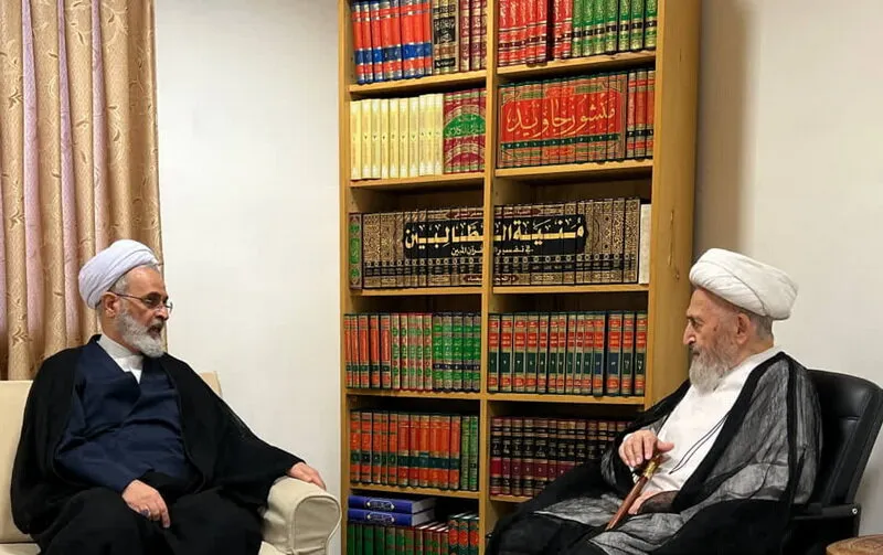 دیدار آیت‌الله اعرافی با آیت‌الله العظمی سبحانی