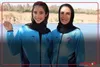 لحظه اهدای مدال به نفرات برتر مسابقات دو نفره سنگین وزن بانوان