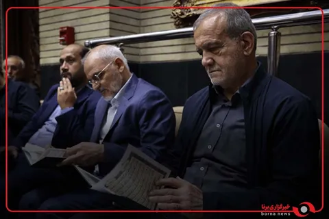 حضور پزشکیان در مراسم ختم خواهر وزیر امور خارجه