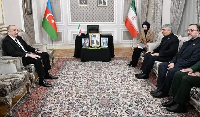 حضور علی‌اف در سفارت ایران در باکو