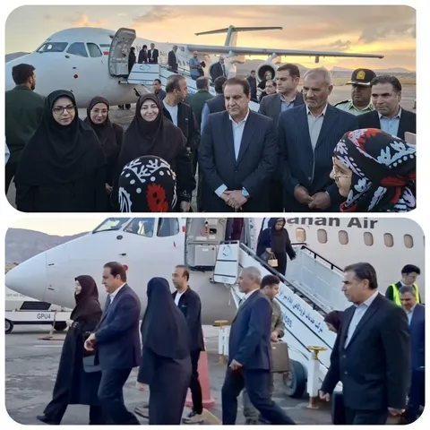 معاون رئیس‌جمهور و رئیس سازمان حفاظت محیط زیست وارد ایلام شد