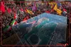 پیکر مطهر رهبر شهید انقلاب پس از اقامه نماز، بر دستان خیل عظیم عزاداران در حرم مطهر امیرالمومنین علیه‌السلام تشییع شد